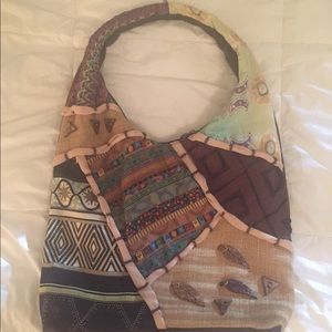 Boho mixed media purse